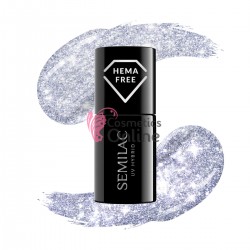 Oja UV Semilac 459 cu sclipici argintiu cu reflexii Evening Party Hema Free 7 ml
